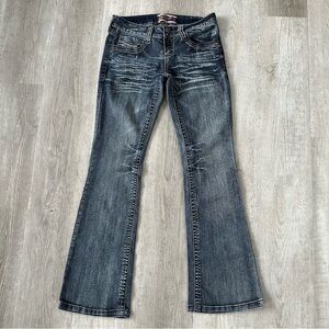 Wallflower Women's Distressed Flare Jeans